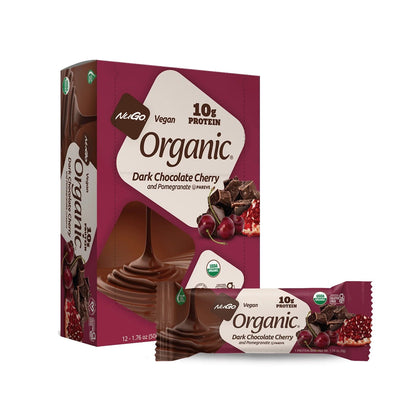 NuGo Organic Dark Chocolate Pomegranate Bar 50g (Pack of 12)