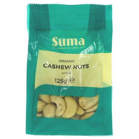 Suma Prepacks - Organic Whole Cashews 125g (Pack of 6)