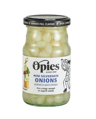 Opies Mini Sliverskin Onions with Spirit Vinegar 227g (Pack of 6)