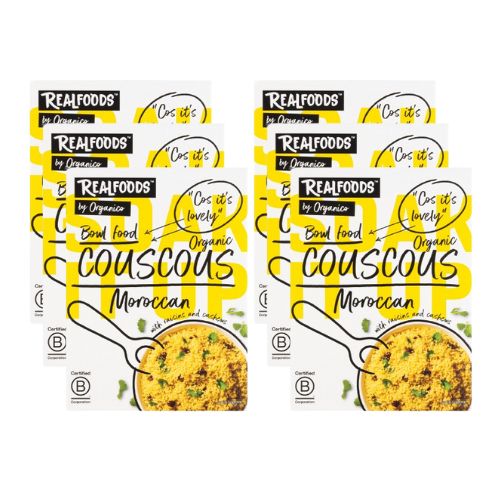 Realfoods by Organico | Organic Moroccan Couscous with Raisins & Cashews, 250g (Pack of 6)