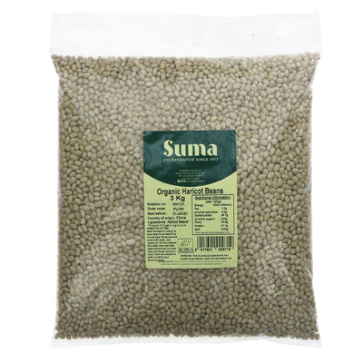 Suma Bagged Down - Organic Haricot Beans 3kg