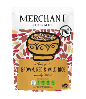 Merchant Gourmet Brown, Red & Wild Rice 250g (Pack of 6)