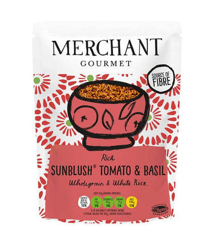 Merchant Gourmet Sunblush Tomato & Basil Rice 250g (Pack of 6)