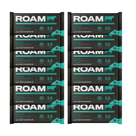 Roam Salt Pepper & Porcini Mushroom Beef Bar 45g (Pack of 12)