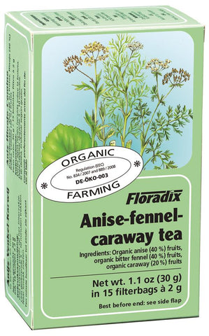 Floradix Anise Fennel & Caraway Organic Herbal Tea 15 Filterbags