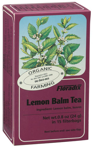 Floradix Lemon Balm Organic Herbal Tea 15 Filterbags (Pack Of 4)