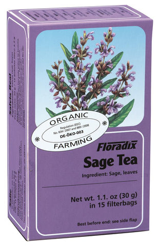 Floradix Sage Organic Herbal Tea 15 Filterbags (Pack Of 4)