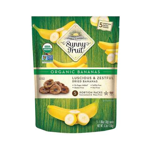 Sunny Fruit Organic Dried Soft Banana Multipack 150g (Pack of 12)