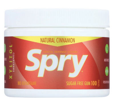 Spry Natural Cinnamon Xylitol Gum - 100 Piece Tub