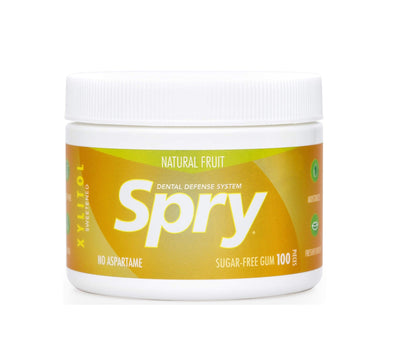 Spry Natural Fruit Xylitol Gum - 100 Piece Tub