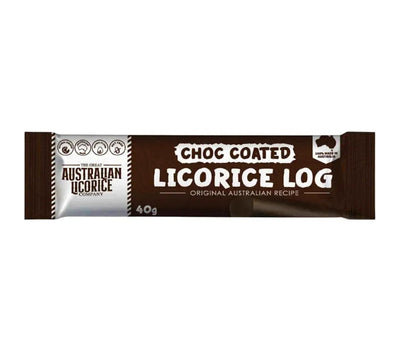 The Great Australian Licorice Chocolate Coated Liquorice Log 40g (Pack of 25)