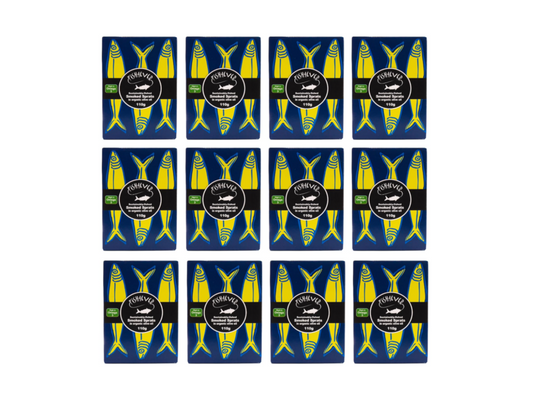 Fish 4 Ever | Smoked Sprats In Organic Extra Virgin Olive Oil, 110g (Pack of 12)