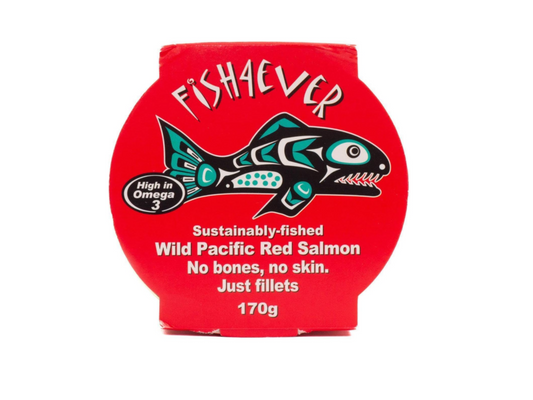 Fish 4 Ever | Red Pacific Wild Salmon In Brine Filleted, 170g (Pack of 1)