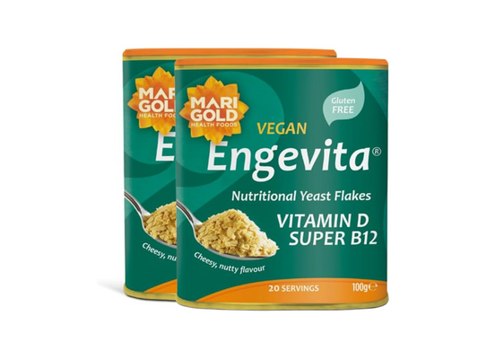 Marigold Vegan Engevita Nutritional Yeast Flakes with Vitamin D & Super B12, 100g (Pack of 2)