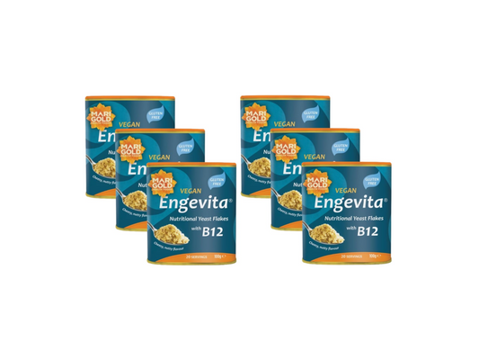 Marigold Vegan Engevita Nutritional Yeast Flakes with Vitamin B12, 100g (Pack of 6)