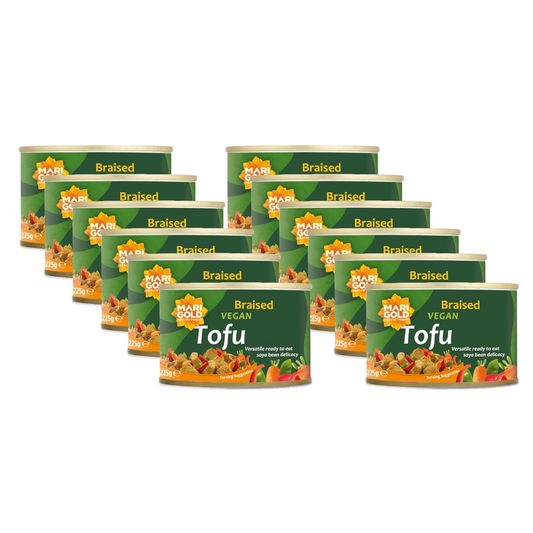 Marigold Vegan Braised Tofu - Vegan, Gluten Free & High in Protein - 225g (Pack of 12)