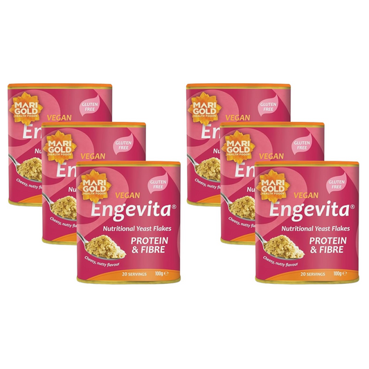 Marigold Vegan Engevita Nutritional Yeast Flakes with Protein & Fibre, 100g (Pack of 6)