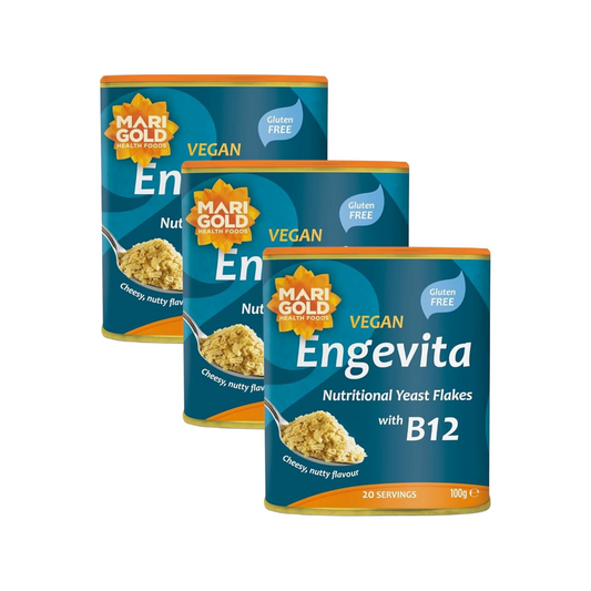 Marigold Vegan Engevita Nutritional Yeast Flakes with Vitamin B12, 100g (Pack of 3)
