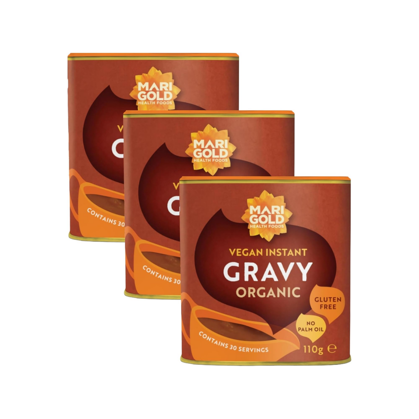 Marigold Vegan Instant Gravy Organic - Gluten & MSG Free - 110g (Pack of 3)