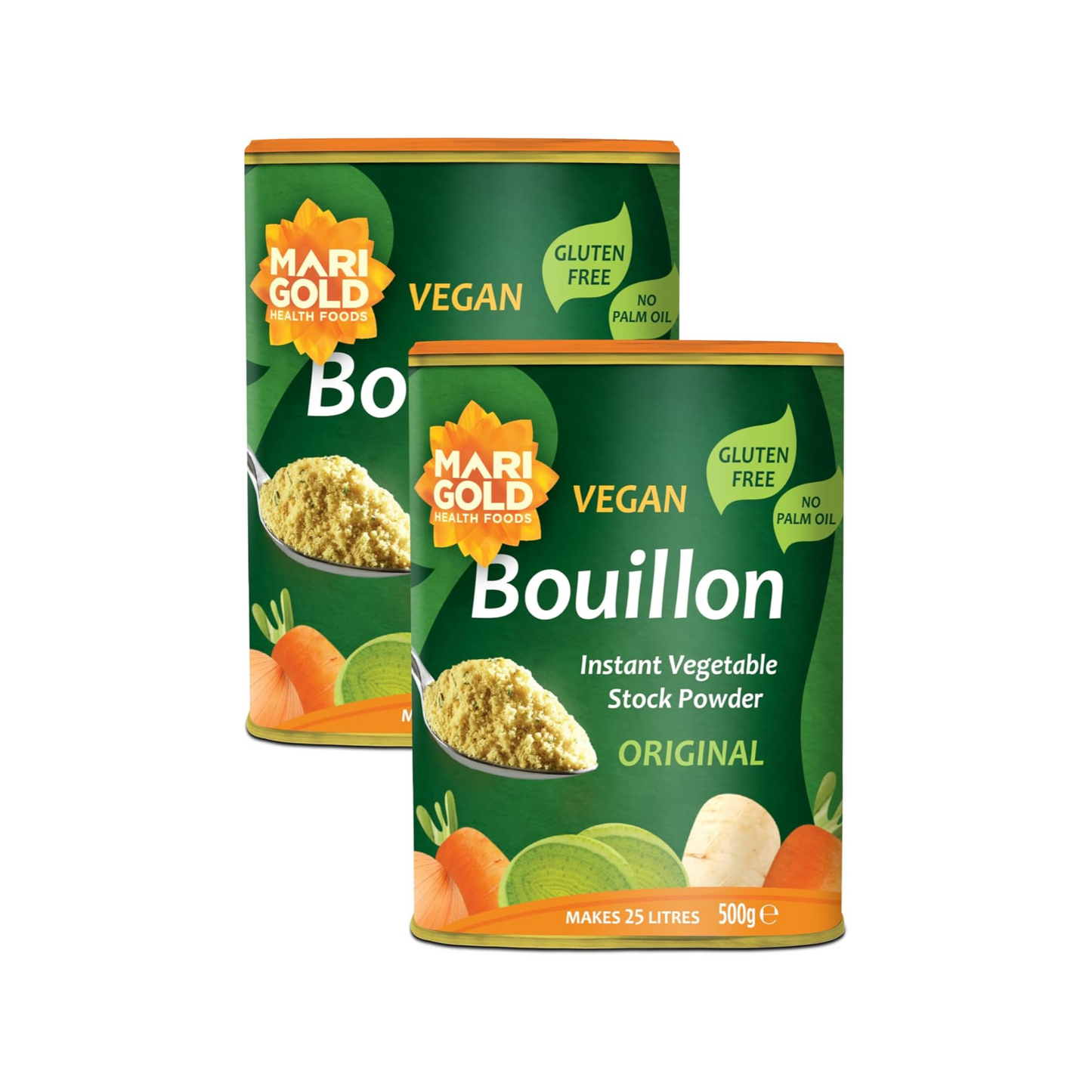 Marigold Vegan Bouillon Instant Vegetable Stock Powder Original, 500g (Pack of 2)