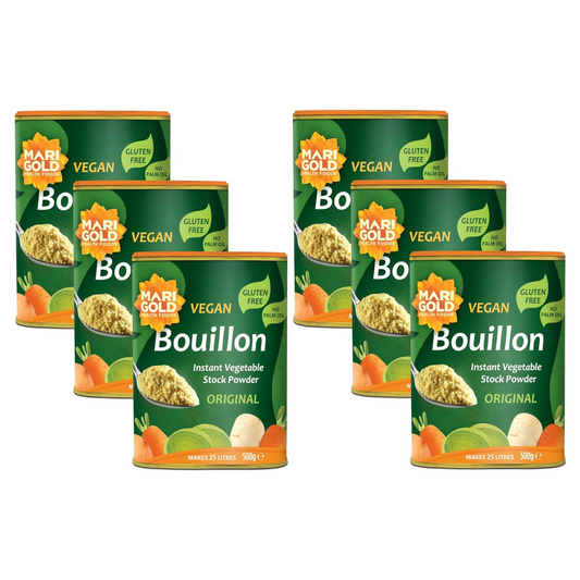 Marigold Vegan Bouillon Instant Vegetable Stock Powder Original, 500g (Pack of 6)