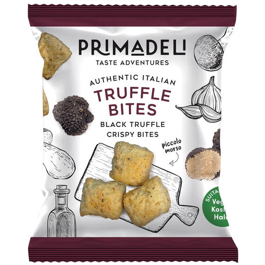 Primadeli - Black Truffle Crispy Bites - Truffle Bites - Vegan - 25g x 16 bags
