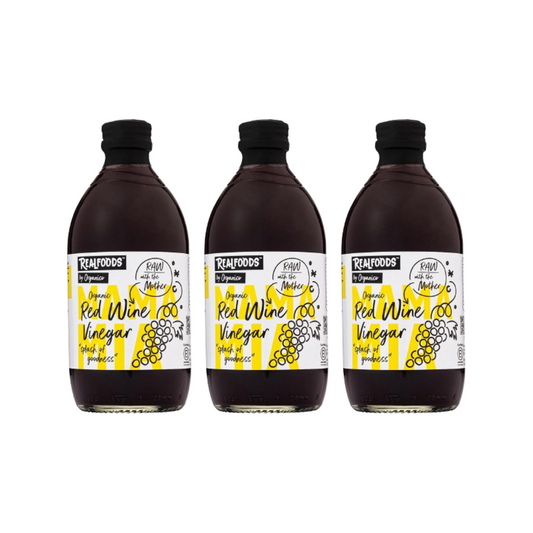Realfoods by Organico | Organic Red Wine Vinegar, 500ml (Pack of 3)