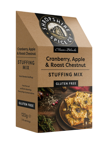 Shropshire Spice Gluten Free Cranberry, Apple & Roasted Chestnut Stuffing Mix 120g (Pack of 6)