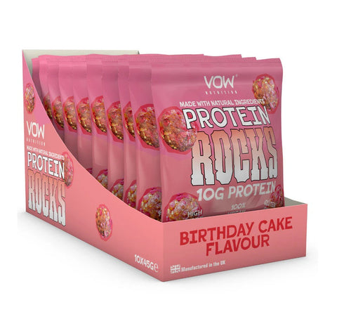 Vow Nutrition Protein Rocks Birthday Cake 45g (Pack of 10)