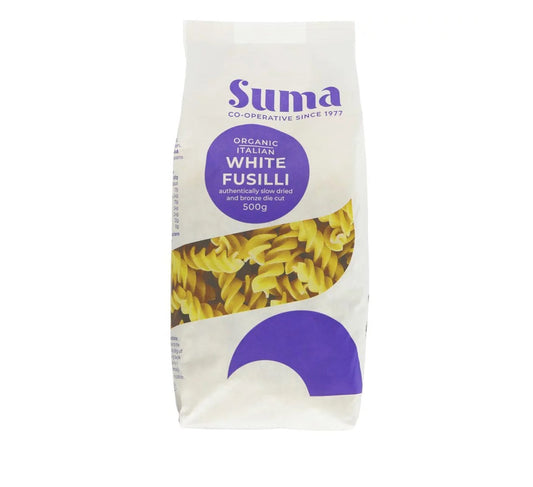 Suma Organic White Fusilli Pasta 500g (Pack of 12)