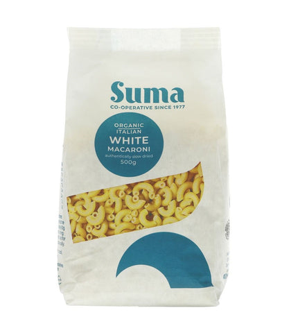 Suma Organic White Macaroni Pasta 500g (Pack of 12)