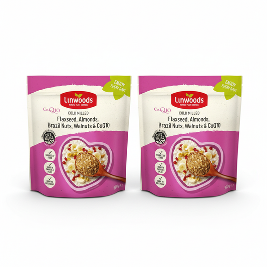 Linwoods Milled Flaxseed, Almonds, Brazil Nuts, Walnuts and Co-q10 360g (Pack of 2)