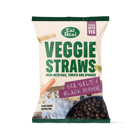 Eat Real Veggie Straws Black Pepper 110g (Pack of 10)