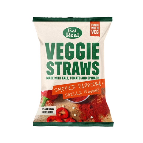 Eat Real Veggie Straws Paprika & Chilli 110g (Pack of 10)