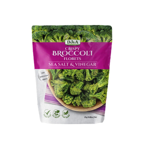 Dj&A Broccoli Florets Sea Salt & Vinegar 25g (Pack 12)