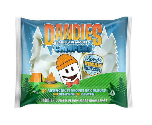 Dandies Vegan Vanilla Jumbo Campers 280g (Pack of 10)
