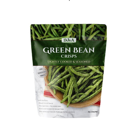 Dj&A Green Bean Crisps 30g (Pack of 10)