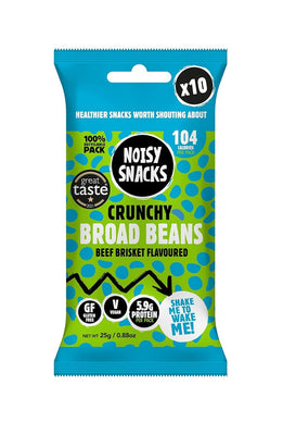 Noisy Snacks Crunchy Broad Beans Beef Brisket 25g (Pack of 10)