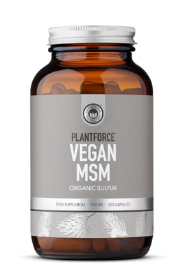 Plantforce Vegan MSM Organic Sulfur 800 mg - 200 Capsules