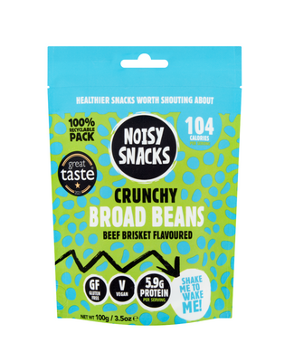 Noisy Snacks Crunchy Broad Beans Beef Brisket 100g (Pack of 7)