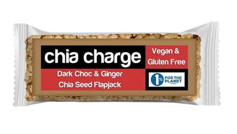 Chia Charge Vegan Dark Choc Ginger & Chia Flapjack 30g (Pack of 20)