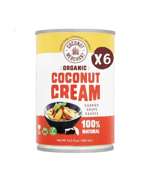 Coconut Merchant Organic Coconut Cream 400ml (Pack of 6)