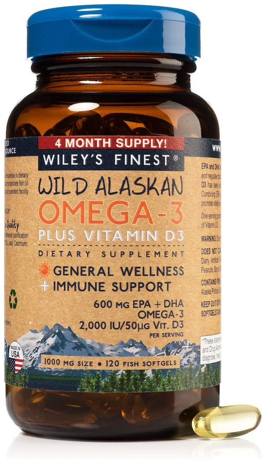Wileys Finest Omega-3 Classic with Vitamin D3 60 Caps