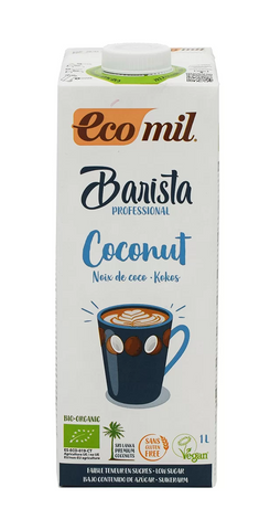 Ecomil Barista Coconut Milk Low Sugar Bio Organic 1ltr (Pack of 6)