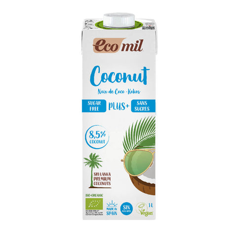 Ecomil Coconut Milk Sugar Free Calcium Bio Organic (8.5% C/Nut) 1ltr (Pack of 6)