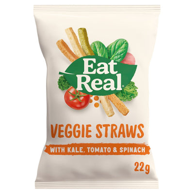 Eat Real Veggie Straws - Kale, Tomato & Spinach 22g (Pack of 24)