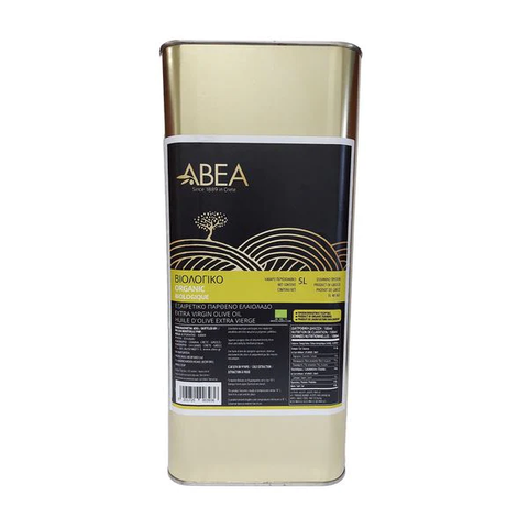 Abea Organic Extra Virgin Olive Oil Tin 5ltr (Pack of 4)