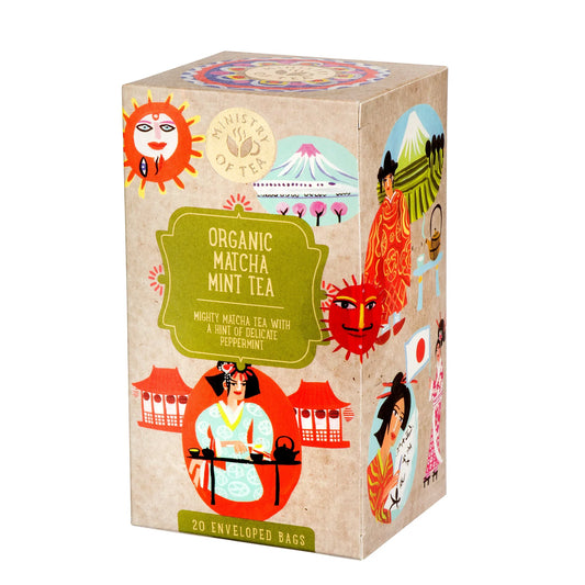 Ministry of Tea Organic Matcha Mint Tea 20 Bags (Pack of 6)