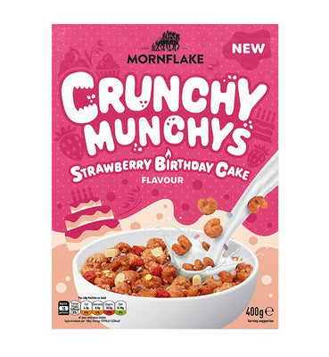 Mornflake Crunchy Munchy Strawberry Birthday Cake Cereal 400g (Pack of 12)