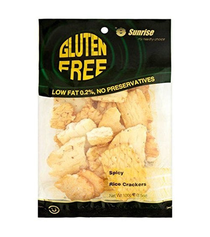 Sunrise Gluten Free Rice Crackers - Spicy 100g (Pack of 12)